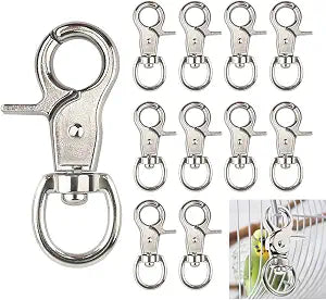 10PCS Trigger Snap Hooks 2.32'' x 0.82'' Heavy Duty Swivel Snap Hooks Metal Clasps Lanyard Clips for Bird Cage Key Chains