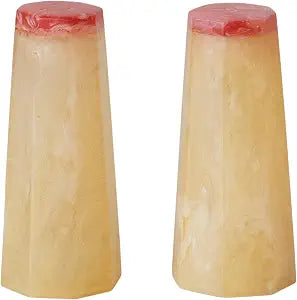 Creative Co-Op 2-Tone Resin Salt and Pepper Shakers, Marbled Orange and Pink, Set of 2