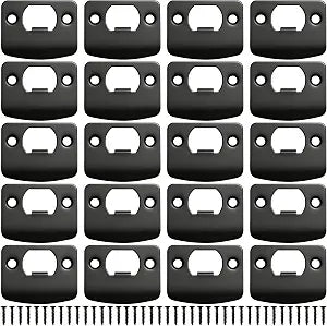 Peohud 20 PCS Door Strike Plate, Round Corner Door Latch Plate, Stainless Steel Deadbolt Covers for Interior Exterior Doors