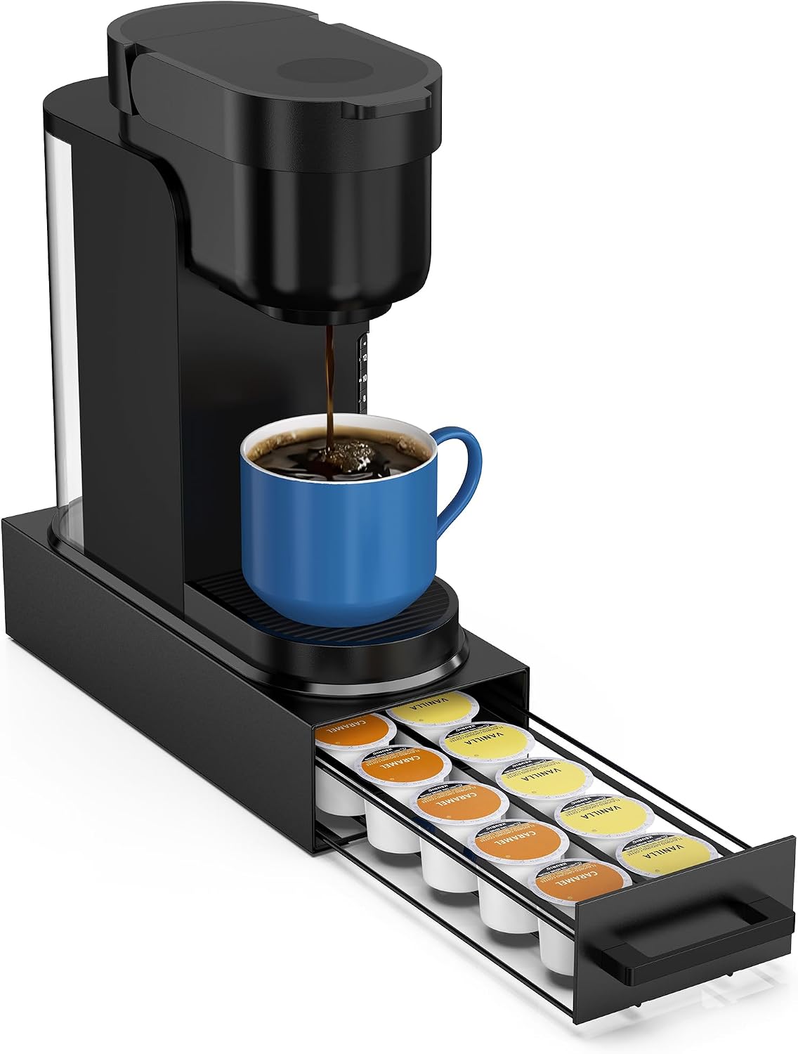 Coffee Pod Storage Drawer for Keurig K-Cup Pods, Heavy Duty Metal, Black