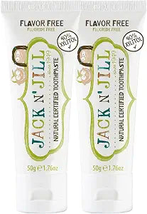 Jack N' Jill Natural Toothpaste, Flavor Free, 1.76 oz (Pack of 2)