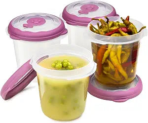 12 oz Plastic Soup Freezer Containers With Lids Reusable, Airtight Microwave Food Storage Container For Meal Prep Home-Made Soup To Go, Dishwasher Safe, Steam Vent Lids BPA-Free - 1.5 Cup - Set of 4