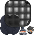 2 PCS Silicone Trivet & Splatter Shield for Ninja Crispi,Dark Blue&Black