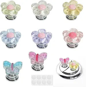 8 PCS Toilet Button Pusher for Long Nails, Cute Flower & Butterfly Flush Helper, Manicure Saver Press Assist, Decorative Bathroom Tank Accessories Tool for Women
