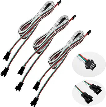 3Pcs JST SM 3 Pin Splitter 1 to 2 Connectors 6.6ft for LED Strip Light COB
