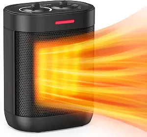 Pereysi Ceramic Personal Space Heater for Office Desk & RV, 1000W/700W Low Wattage Electric Heater Under Desk, Circuit Friendly & Quiet Mini Heater for Feet & Hands