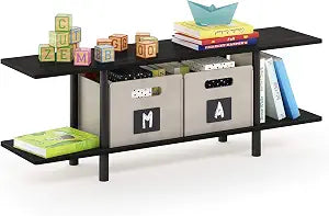 Furinno Turn-N-Tube 2-Tier Multipurpose Wide Shelf, Espresso/Black
