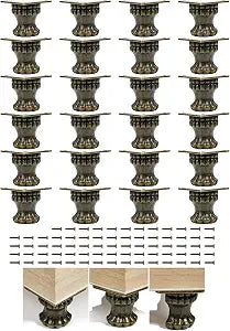 24 PCS Wood Jewelry Box Legs Feet for Antique Brass Treasure Storage Chest