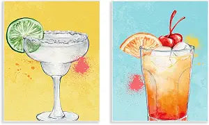 Cocktail Still Life, 11 x 14 Inch Mounted Print on Wall Plaque Set