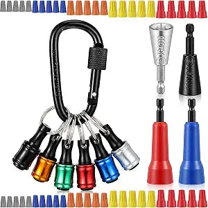 Chumia 61 Pcs Drill Wire Twister Kit with Bit Holder Keychain