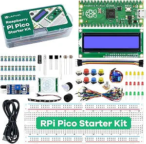 LAFVIN Basic Starter Kit for Raspberry Pi Pico, LCD1602 Display, SG90 Servo, WS2812 RGB LED, Support MicroPython  C/C++ for STEM DIY Electronic Project with Tutorial