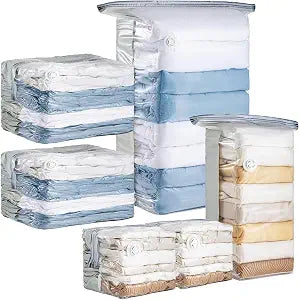 6 Pack Cube Vacuum Storage Bags, 2 Size Combo (3 Jumbo+3 Medium)