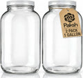 Paksh Novelty 1 Gallon Glass Jar with Lid, Wide Mouth Sun Tea Jar, 2 Pack
