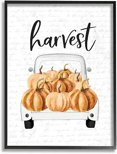 Harvest Pumpkin Truck Autumn Fall, 11 x 14 Inch Framed Gicle Print