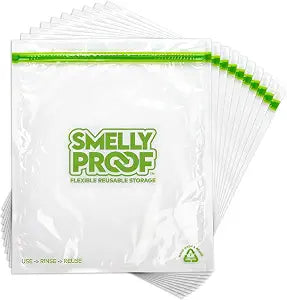 Smelly Proof Reusable Food Storage Bags, XL Reusable Freezer Bags, Extra Large Bags for Tools, Crafts & Clothing, US MADE, Dishwasher-Safe, BPA FREE, NO PEVA, 3-mil, 10.5" x 12", 1-Gallon, 10-Pack