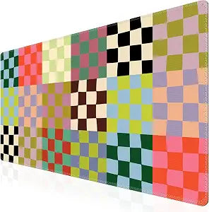iCasso Desk Mat,Cute Desk Cover for Women,35.4x15.7in,Checkered