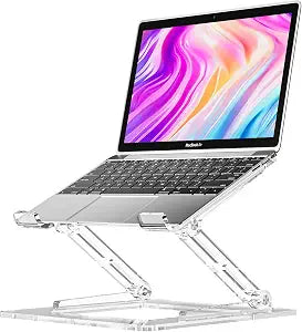 Laptop Stand for Desk, Portable Acrylic Laptop Riser, Ergonomic Adjustable Computer Stand Holder for Notebook MacBook Air Pro, Dell XPS, HP (10-17.3'')