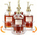 IEEK Rotating Coffee Syrup Organizer,Syrup Bottle Holder for Syrup Dispenser 16.9oz,Clear Acrylic Coffee Syrup Rack for Coffee Bar Station Countertop,Coffee Syrup Turntable Tray
