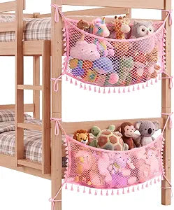2 Pack Stuffed Animal Hammock, Corner Stuffed Animal Storage Net, Cotton