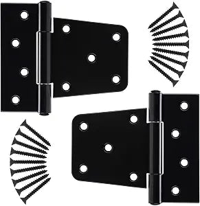 HILLMASTER 3.5 Inch Heavy Duty Gate Hinges Fence Door Hinges Durable Black Gate Strap Hinge for Indoor Outdoor, Gate Hardware Kit for Shed,Wooden Fences,Vinyl Fence Gate,Barn Door,Garage,2 Pack