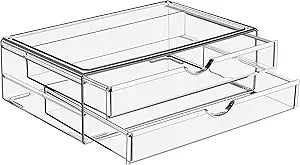 Sorbus Acrylic Drawers, Clear Makeup Organizer for Vanity (2 Wide Drawers)