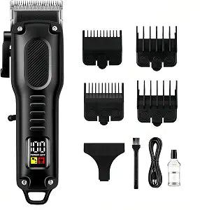 Cordless Hair Clippers for Men, Rechargeable Barber with LED Display