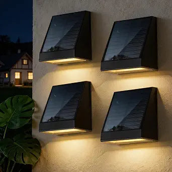Solar Wall Light Outdoor 4 Pack 1800mAh Wall Sconce Solar Lights Outdoor