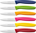 Paring & Fruit Knives Set of 6, Stainless Steel Sharp Blades, Multicolor.