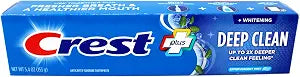 Crest Plus Deep Clean Toothpaste Effervescent Mint Anticavity Fluoride Toothpaste Whitening Stain Removal 5.4 oz