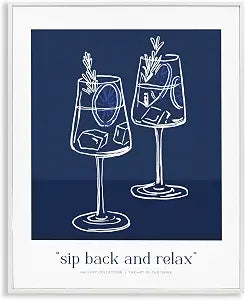 Sit Back Relax Blue Cocktail, 16 x 20 Inch Framed Gicle Print