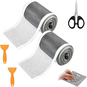 33 FT 4 Inch Wide Disposable Shower Drain Screen Self-Adhesive Stickers with Cleaning Shovel and Scissor, Showers Drain Mesh Stickers, Linear Shower Hair Catcher for Bathroom Kitchen Sink