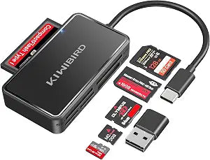 KiWiBiRD SD Card Reader, CF Card Reader USB C, Memory Stick Pro Duo Reader