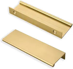 khtumeware 10 Pack Champagne Bronze Finger Pulls Edge Pulls 3in Cabinet Handles Drawer Finger Pulls Concealed Drawer pulls Kitchen Hardware