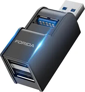 3 Ports USB Hub 3.0, FORIDA USB Splitter 1 in 3 Out for Laptops, Keyborad