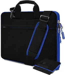 Hseok Laptop Case 15.6 inch Shoulder Bag with Strap,Black Blue