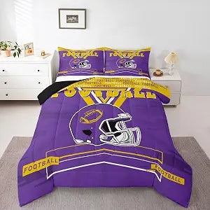 Erosebridal Football Comforter Set,Rugby Bedding Set Kids Boys Full
