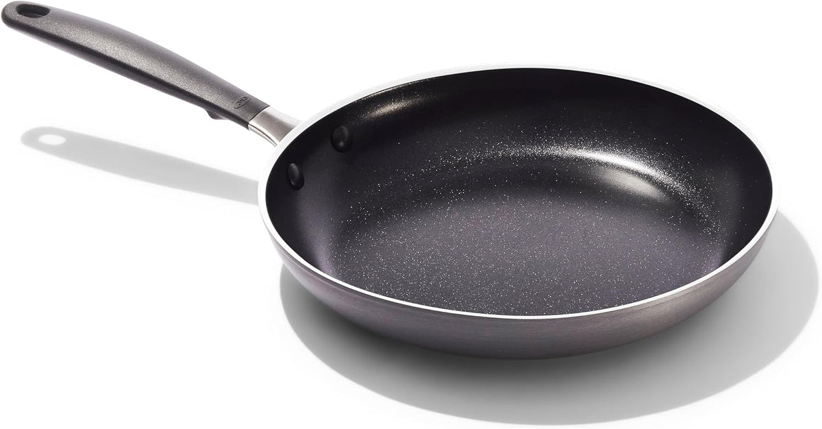 OXO 10'' Non-Stick Every Day Frying Pan, BPA-Free Comfort Grip Silicone Handle, Dishwasher & Oven Safe, PFAS-Free Ceramic Skillet, Black