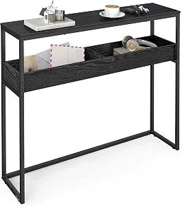 VASAGLE 39.4 Inches Console Table, Narrow Sofa Table, 2-Tier