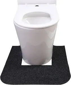 Nuanchu 4 Pieces Disposable Toilet Mat, Non Slip Commode Mats Urine Pads with Scented Fragrance, Odor Eliminating Pee Pads Toilet Floor Mat for Bathroom Restroom Floor, Black Gray