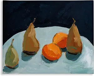 Stupell Industries Pear and Orange Still Life, 16 x 20 Inch Canvas Wall Art