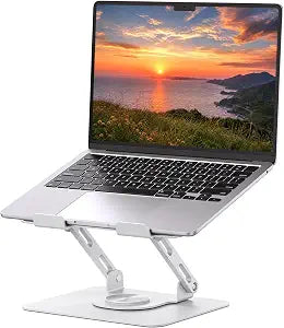 SOUNDANCE 360 Rotating Laptop Stand, Adjustable Riser,10-17",White