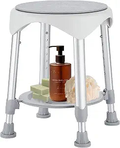 Shower Stool for Seniors, 360 Swivel Shower Chair, Gray