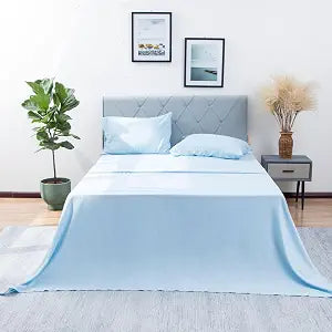 King Sheet Set 4 Pieces Soft Cooling Breathable Microfiber Blue