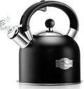 SUSTEAS Tea Kettle - 3.17QT Stainless Steel Whistling Tea Pot, BLACK