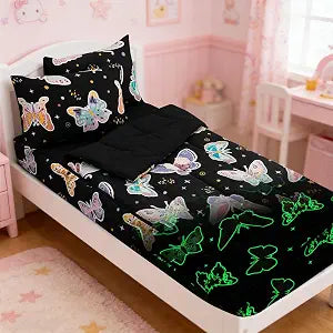 Meeting Story Glow in the Dark Butterfly Full Bedding Sets Zipper Bedding