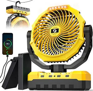 36000mAh Camping Fan,120H Rechargeable Fan Portable with Detachable Battery