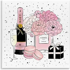 Glam Champagne Celebration, 12 x 12 Inch Mounted Print on Wall Plaque