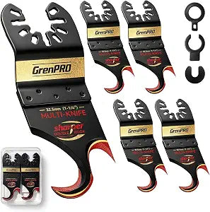 GRENPRO 5-Piece Oscillating Hook Knife Blade Set for Carpet
