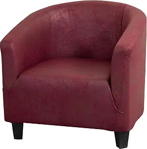 Club Chair Slipcover Stretch Barrel Tub Armchair Covers,Wine Red