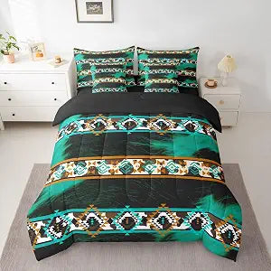 Feelyou Western Comforter Set Queen Size Kids Boys Girls 7 Piece